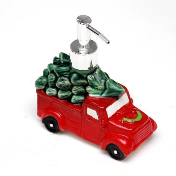 Porcelain Christmas Decorative Soap/Lotion Dispenser Pickup Truck - Picture 7 of 7
